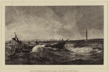 Wrack der norwegischen Bark Suez vor Yarmouth